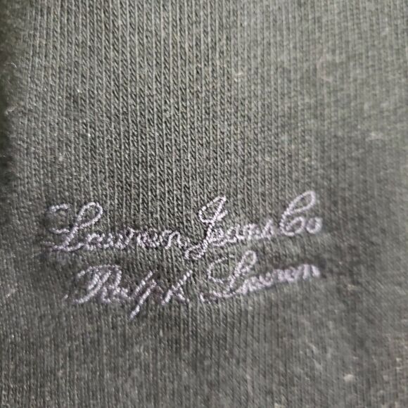 LRL Lauren Jeans Co Ralph Lauren Womens Large Sweatshirt Top Black Ribbed Crop - Picture 6 of 8